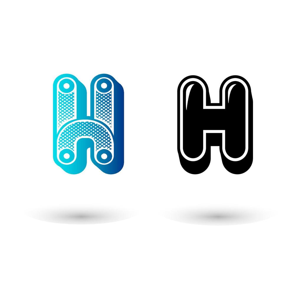 ilustração do ícone da letra h moderna vetor