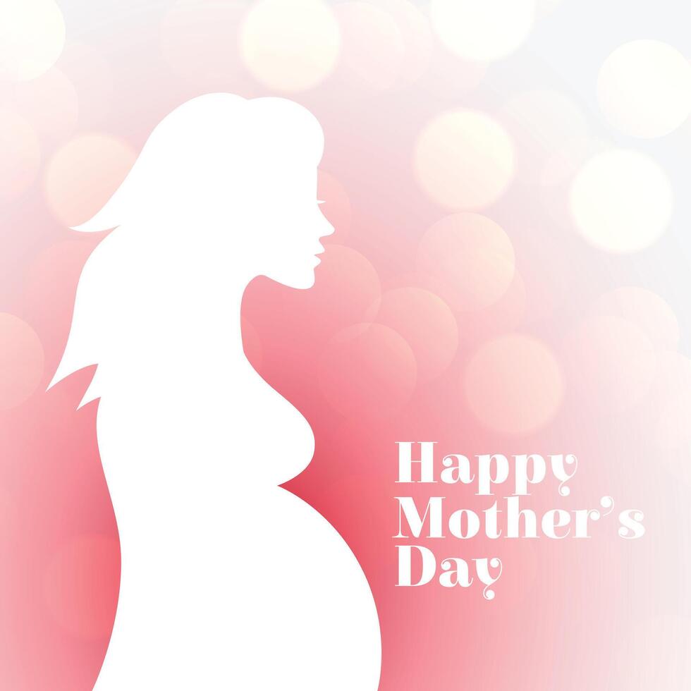 grávida mulheres silhueta cartão para feliz mães dia vetor