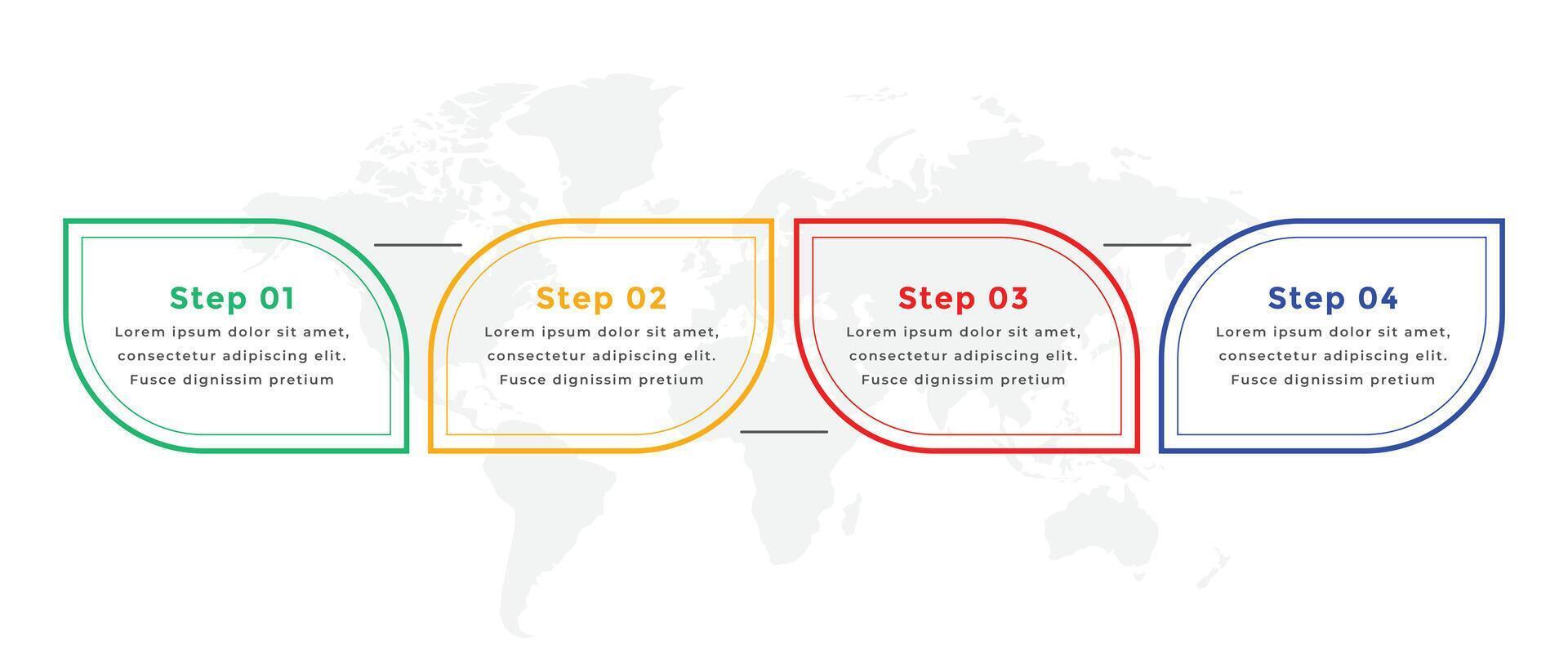 quatro passos linha estilo infográfico modelo Projeto vetor