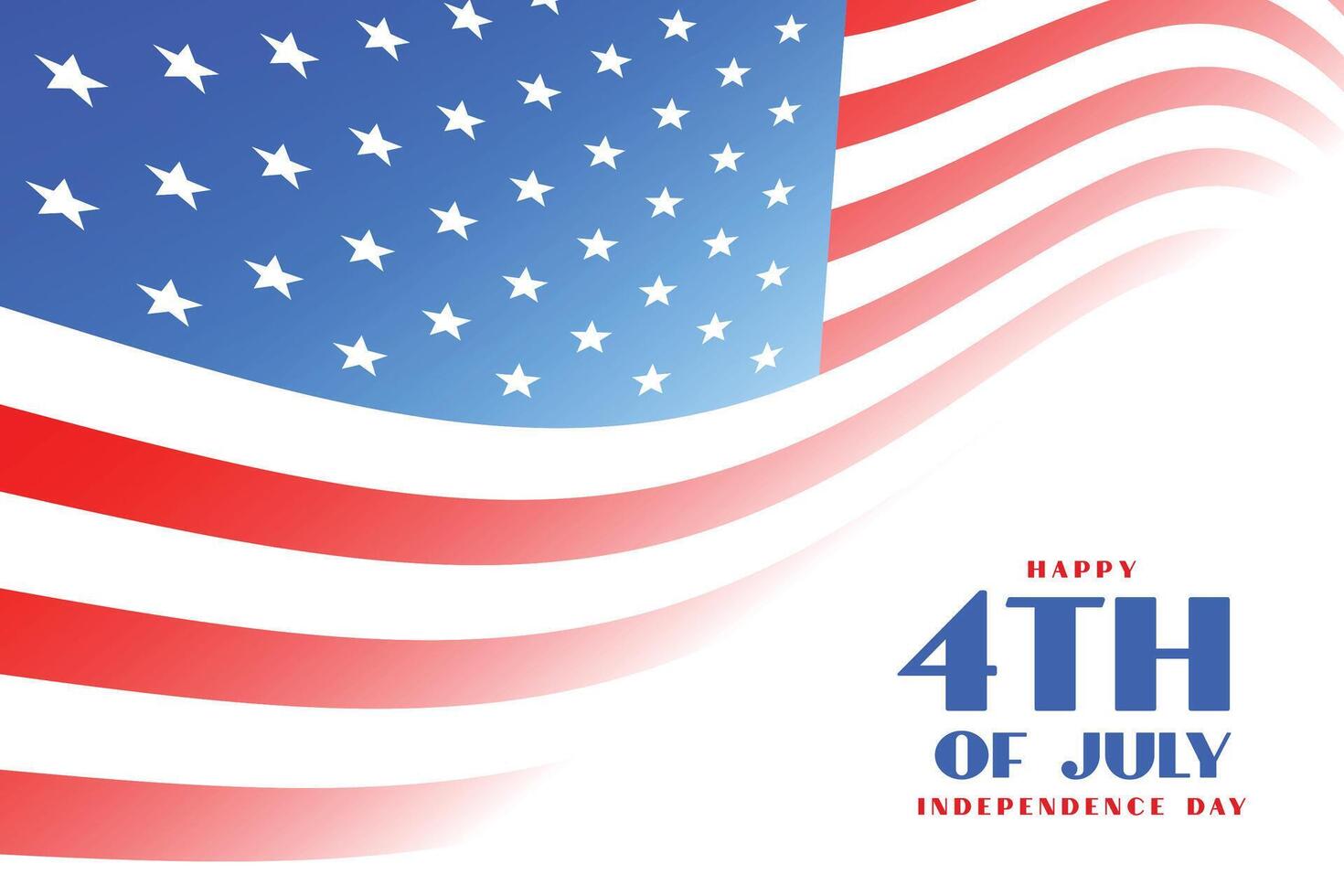 americano 4º do Julho independência dia bandeira em branco fundo vetor