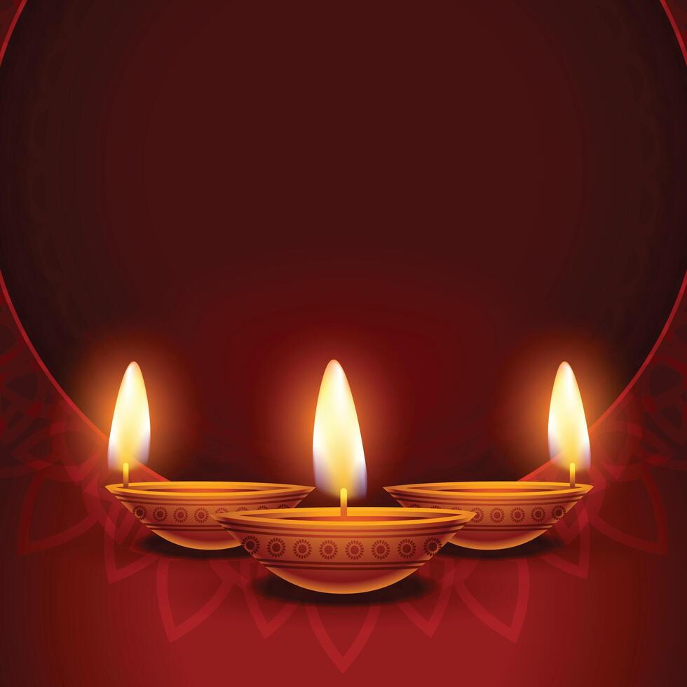 feliz diwali fundo com diya e texto espaço vetor