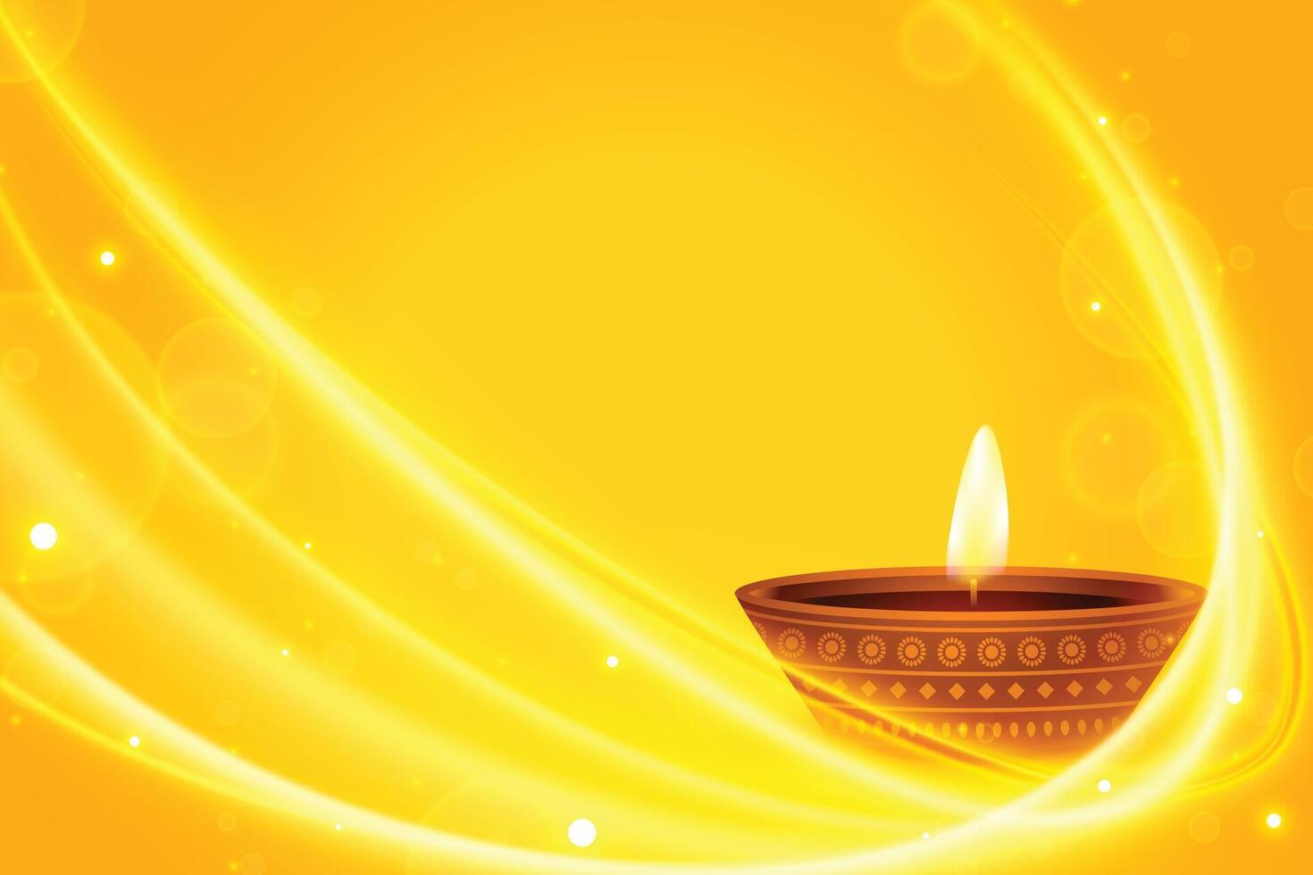 brilhante feliz diwali modelo com texto espaço dentro amarelo fundo vetor