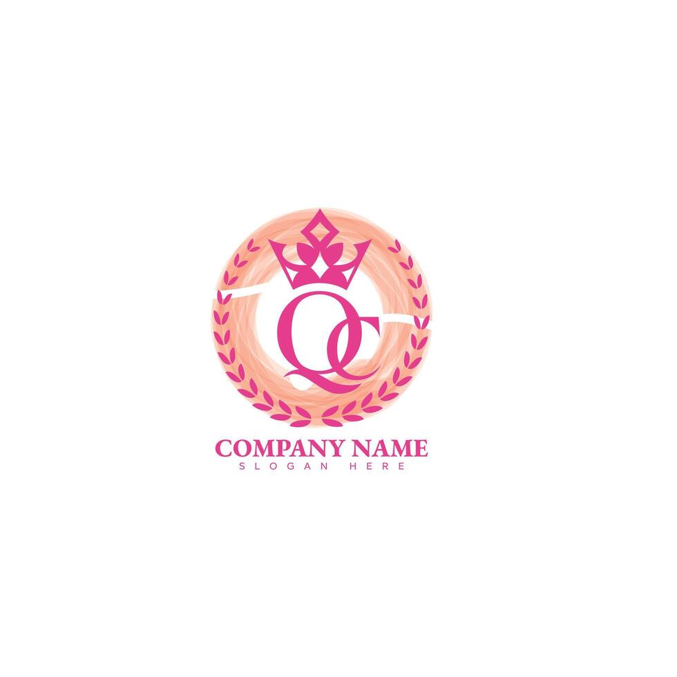 q c qc inicial logotipo modelo vetor e água cor qc carta logotipo