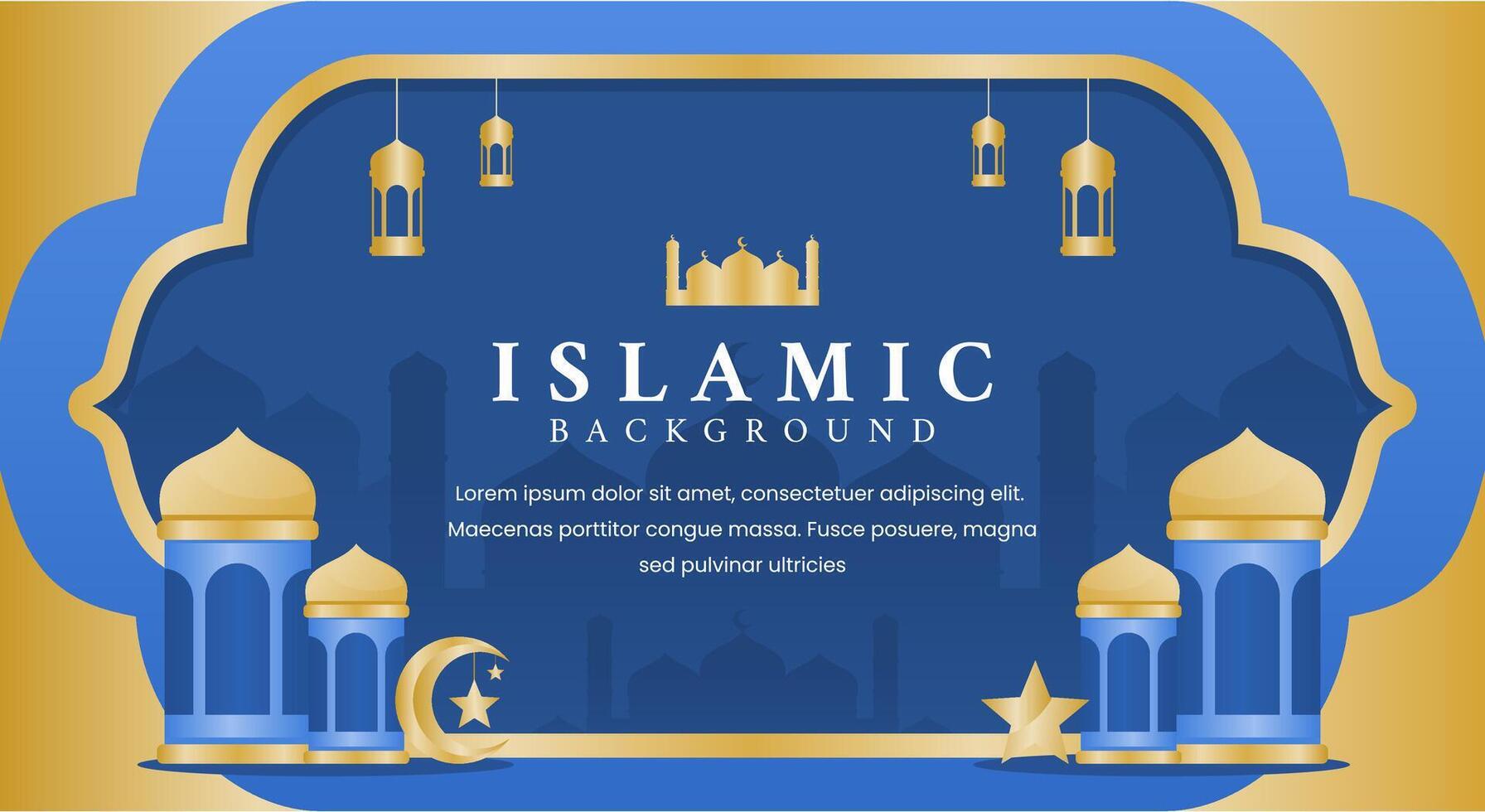 islâmico fundo com quadro, Armação e lanternas vetor