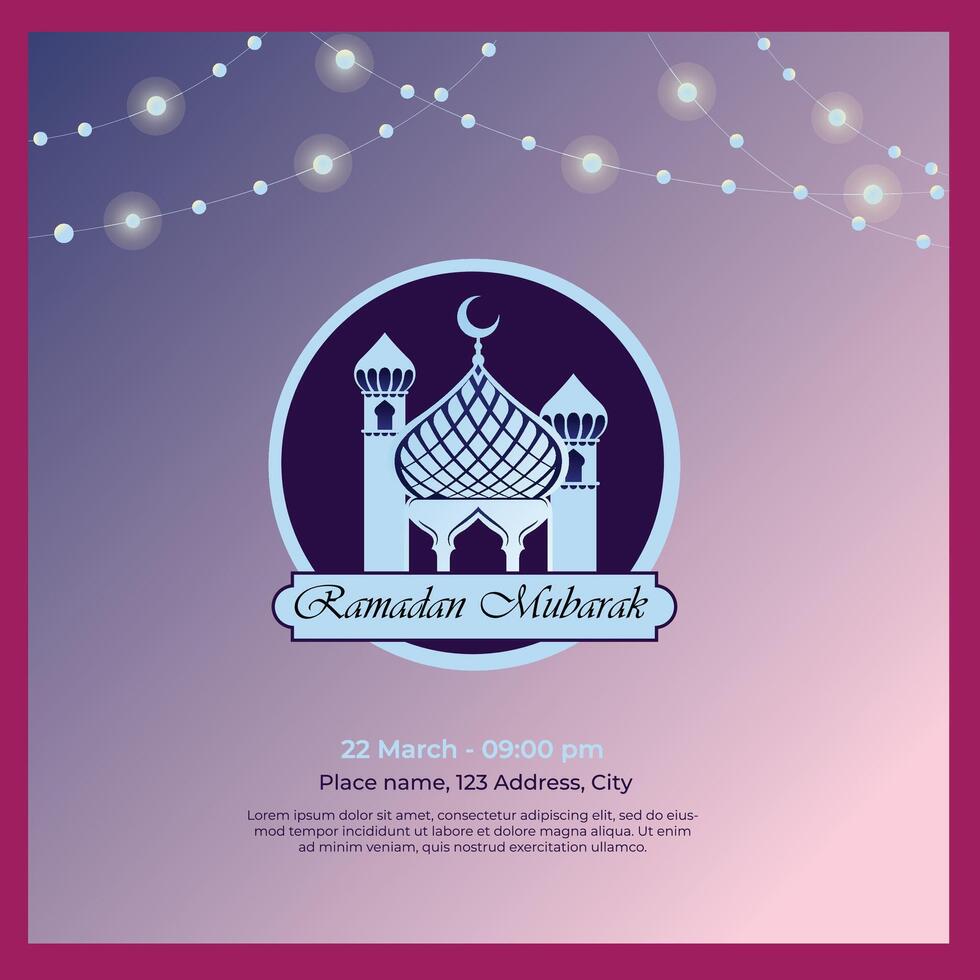 comemoro Ramadã alegria, iluminar eid com nosso cativante islâmico poster projeto, infundido com bênçãos e cultural elegância ideal para social meios de comunicação, partilha a espírito do a piedosos mês vetor