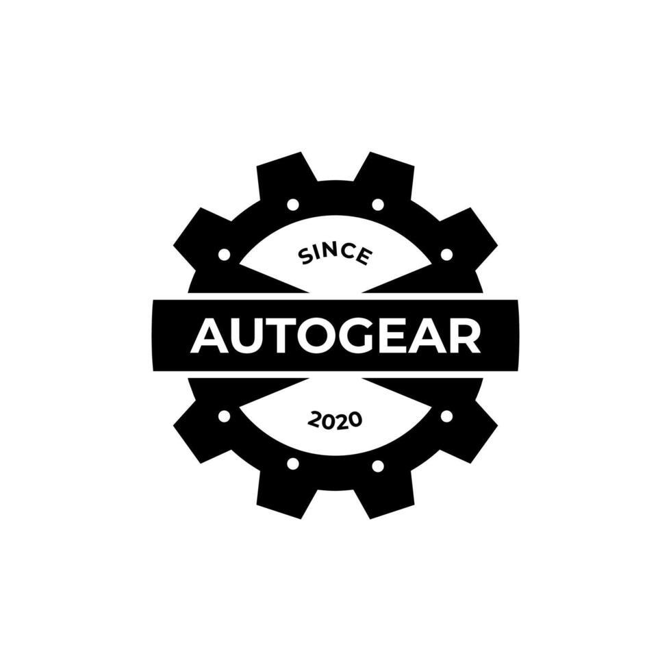 engrenagem roda automotivo indústria vintage crachá emblema rótulo logotipo Projeto vetor