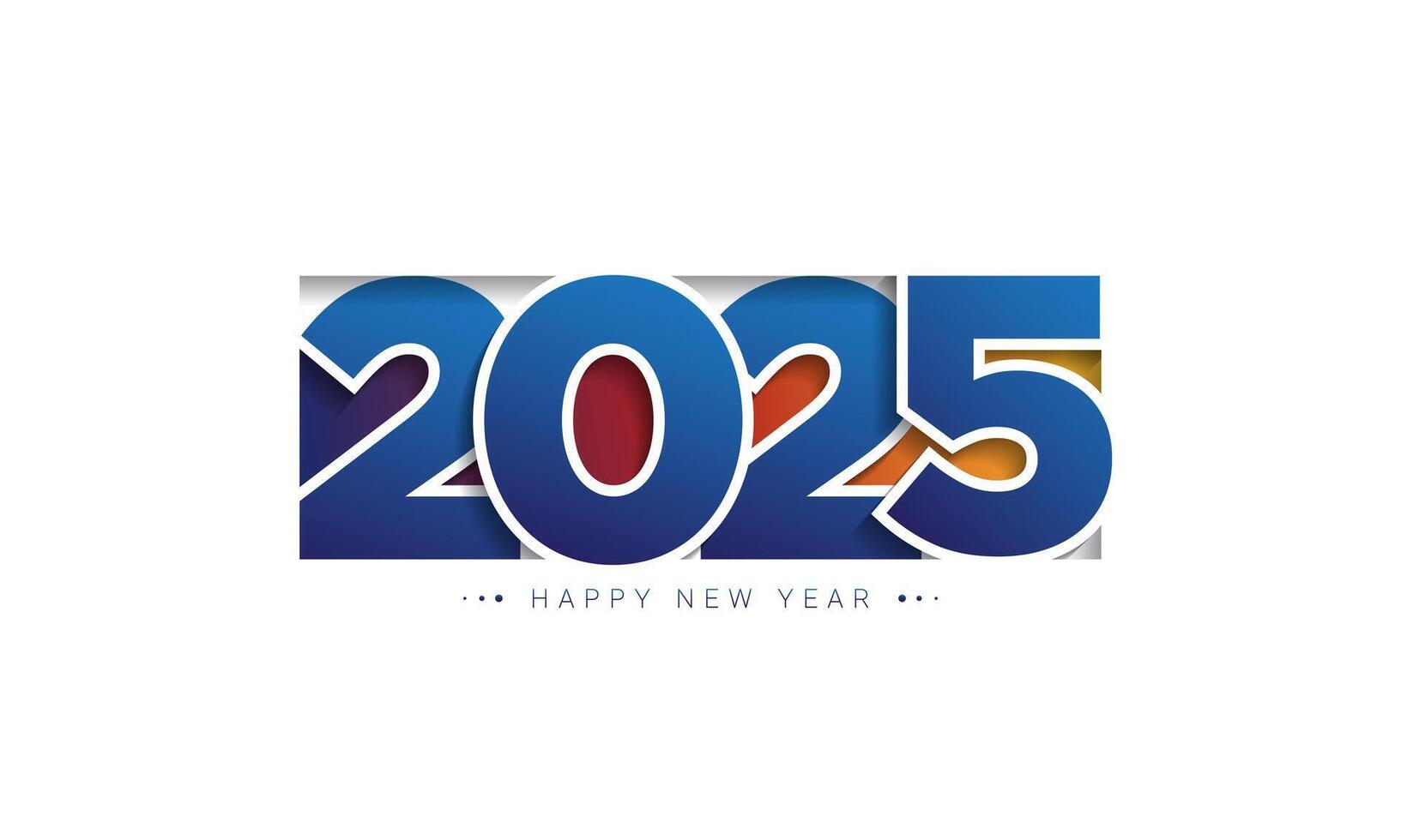 2025 feliz Novo ano tipografia Projeto. vetor