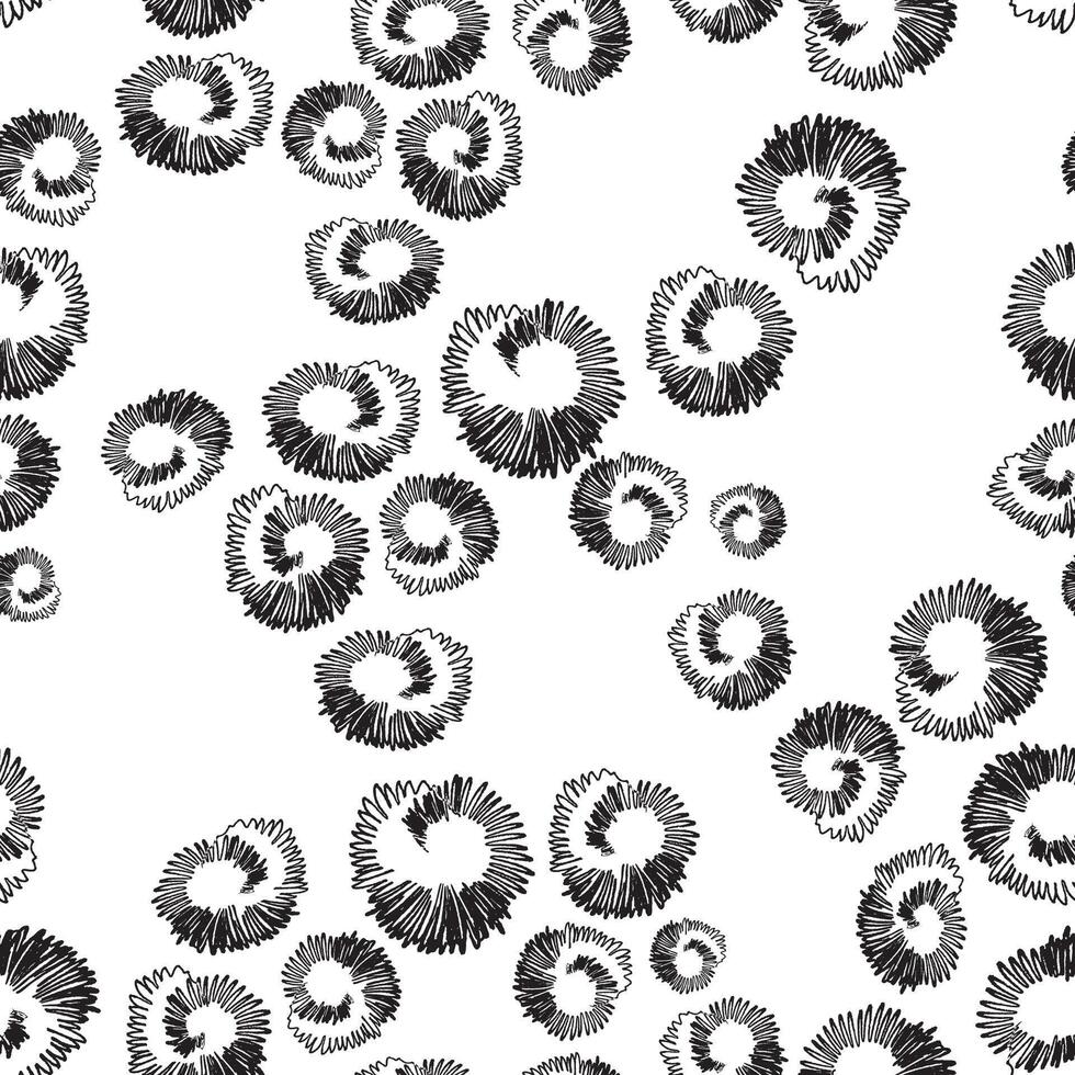 espiral formas em branco fundo vetor desatado padronizar. mão desenhado elementos em forma Como caramujos arranjado dentro superfície arte textura para impressão ou uso dentro gráfico Projeto projetos.