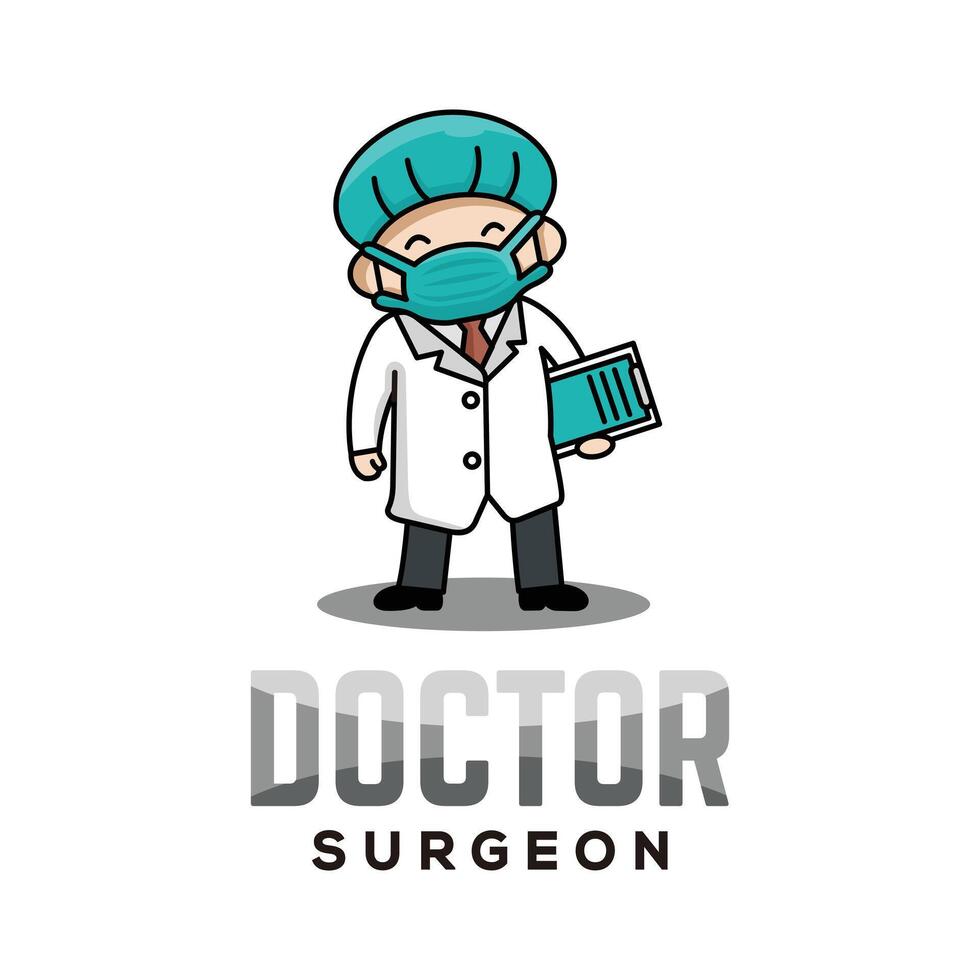 médico desenho animado logotipo Projeto vetor