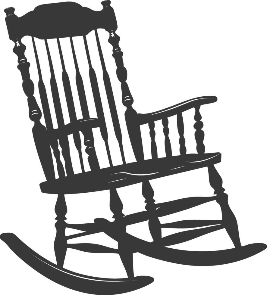 ai gerado silhueta balanço cadeira Preto cor só vetor