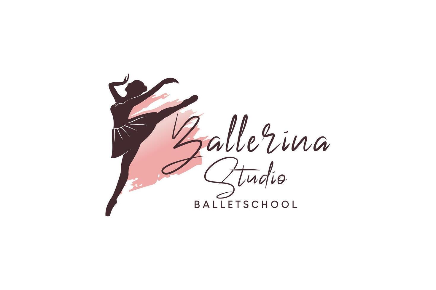 vetor lindo mulher dançando balé para logotipo Projeto do bailarina ou dança arte estúdio
