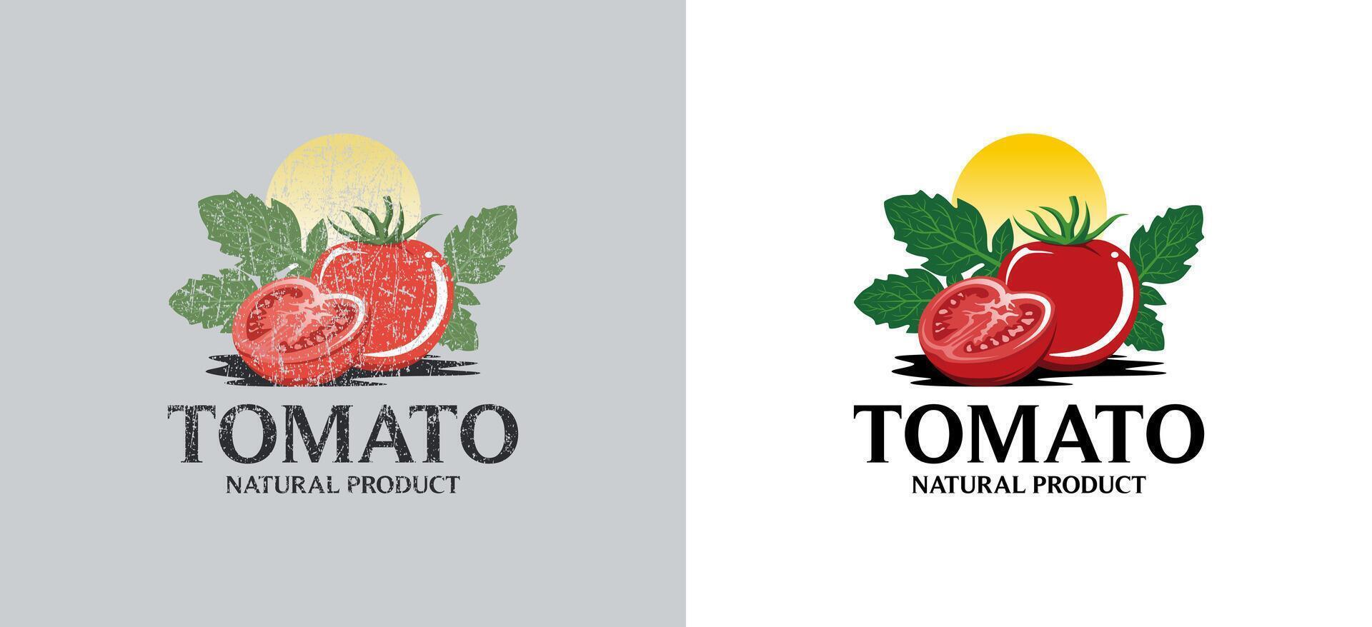 vintage e moderno vermelho tomate logotipo Projeto vetor