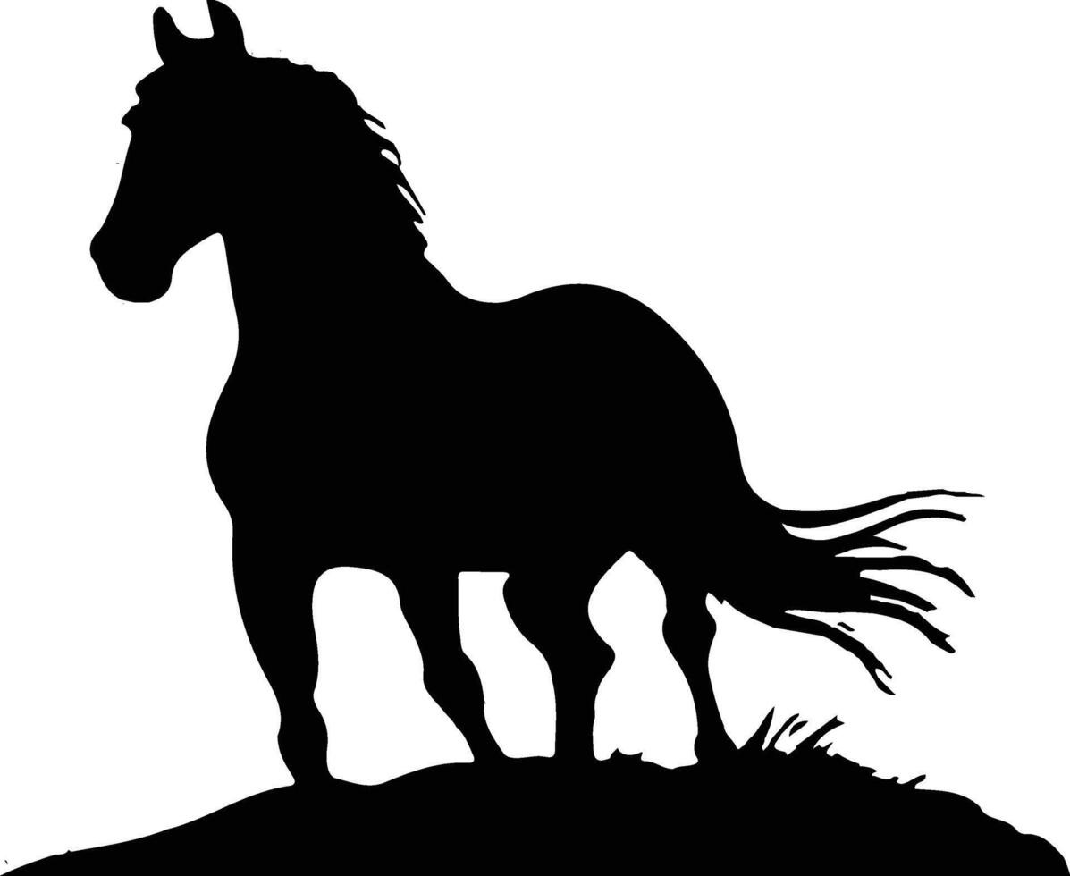 conjunto do cavalo silhueta animal conjunto isolado em branco fundo. Preto cavalos gráfico elemento vetor ilustração