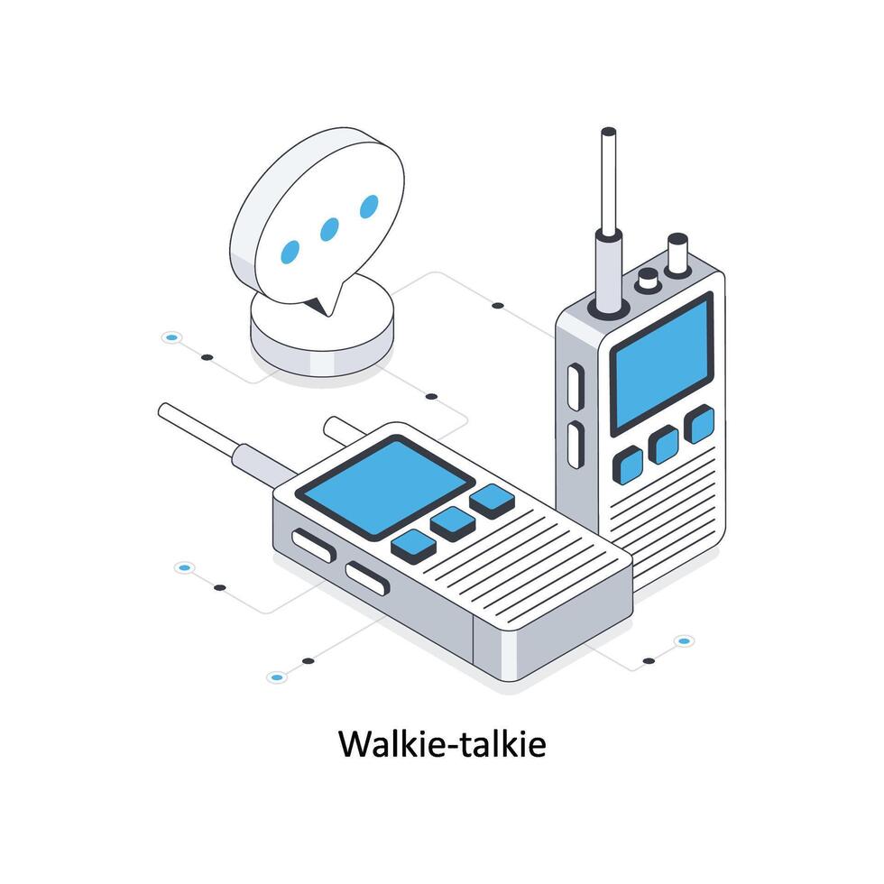 walkie-talkie isométrico estoque ilustração. eps Arquivo estoque ilustração vetor
