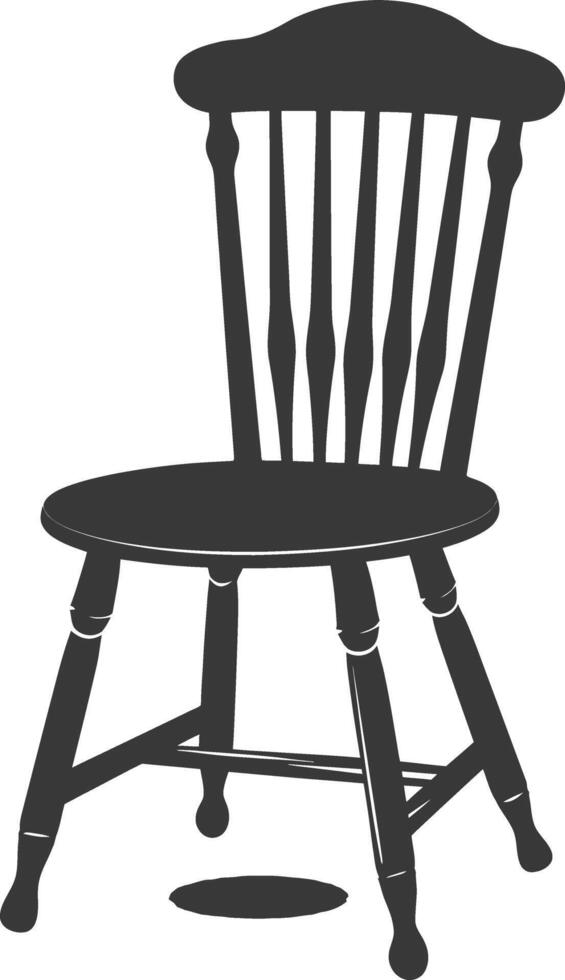 ai gerado silhueta de madeira cadeira Preto cor só vetor