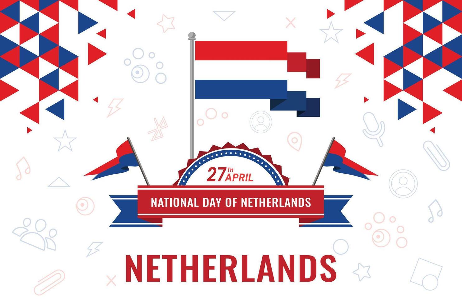 nacional dia do Países Baixos vetor ilustração. independência dia do Holanda. adequado para cumprimento cartão, poster e bandeira.