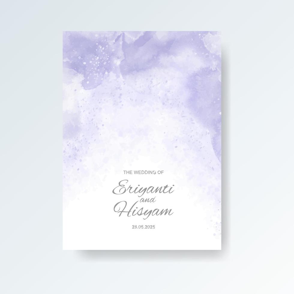 cartão de convite de casamento em aquarela. aquarela de cartão de casamento lindo com esguicho. vetor