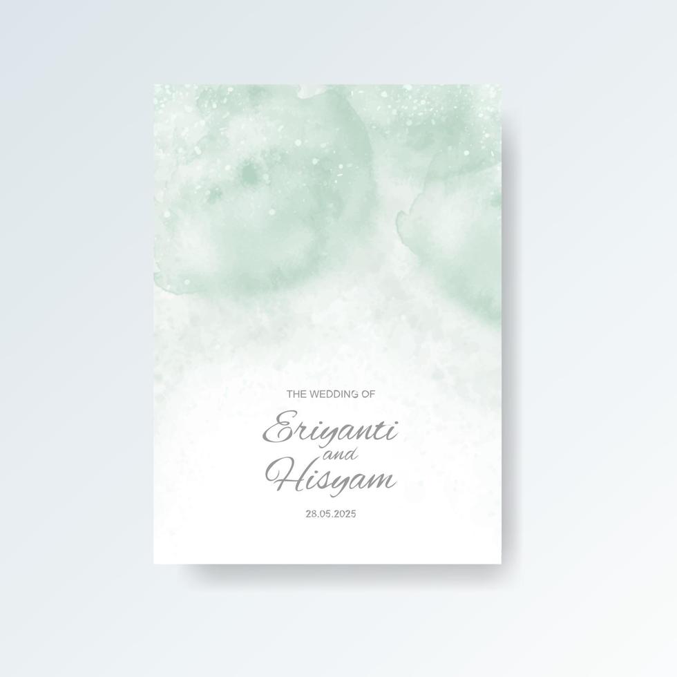 cartão de convite de casamento em aquarela. aquarela de cartão de casamento lindo com esguicho. vetor