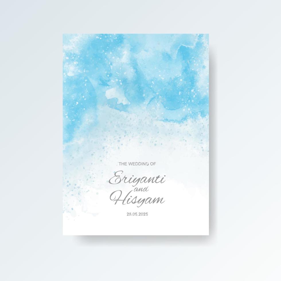 cartão de convite de casamento em aquarela. aquarela de cartão de casamento lindo com esguicho. vetor