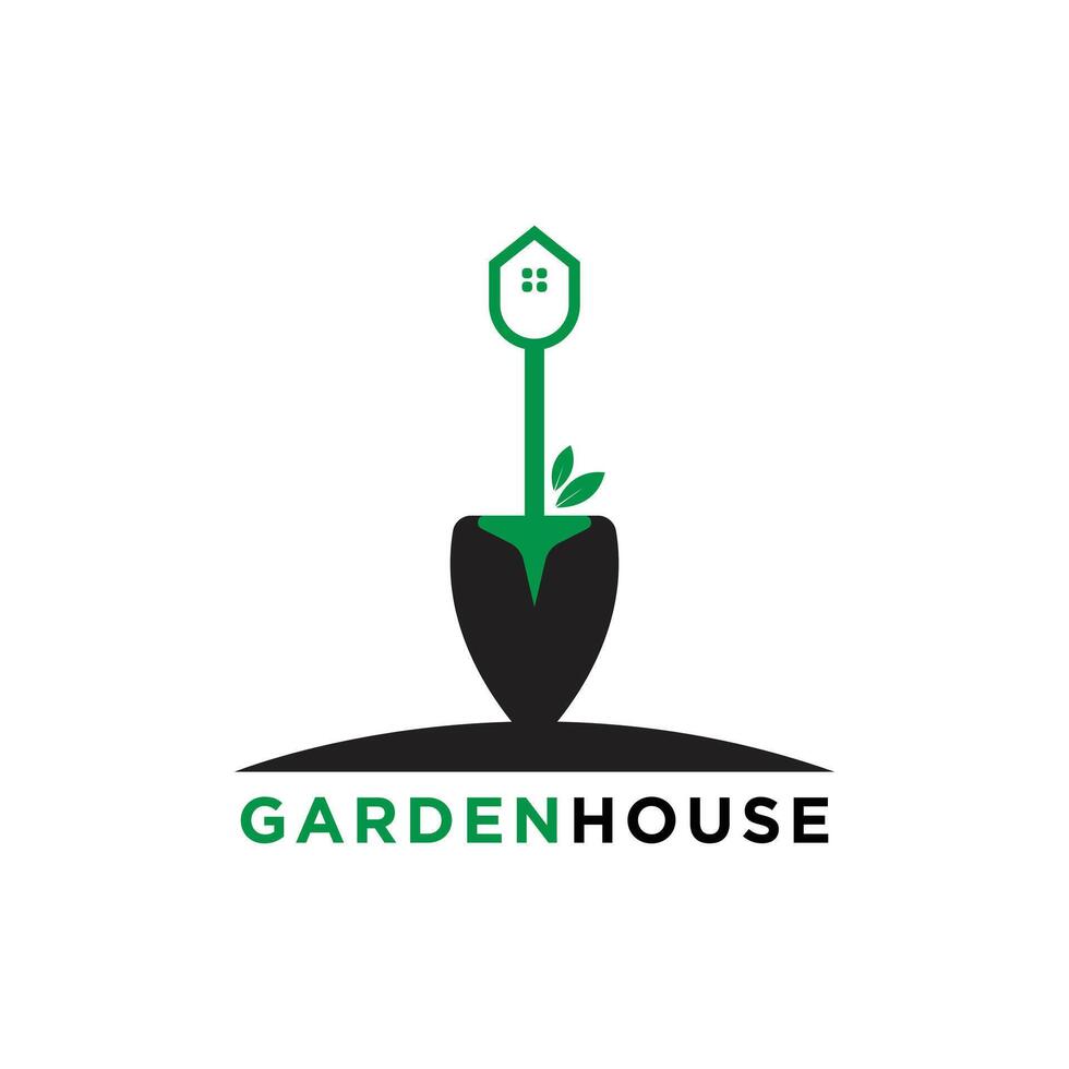 modelo de design de logotipo de casa de jardim vetor