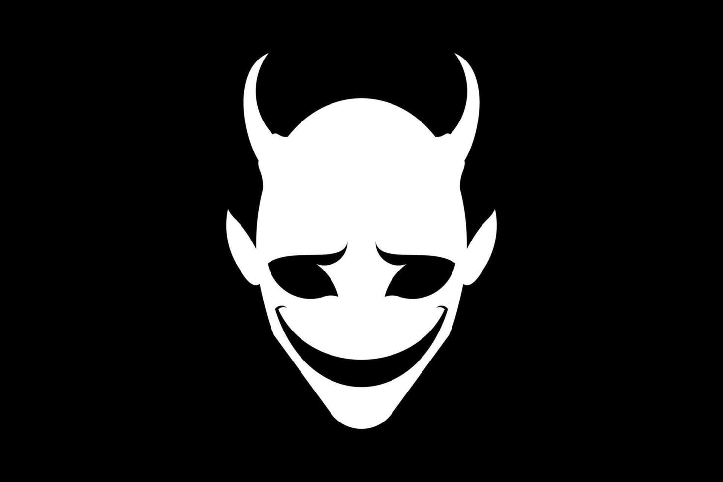 demônio mal sorrir face cabeça vetor logotipo Projeto