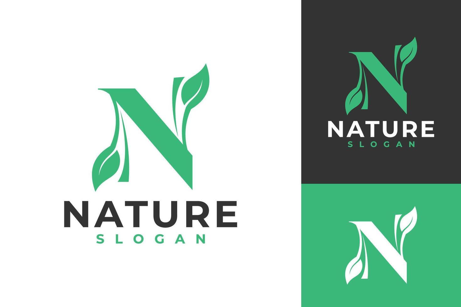 carta n natureza vetor logotipo Projeto