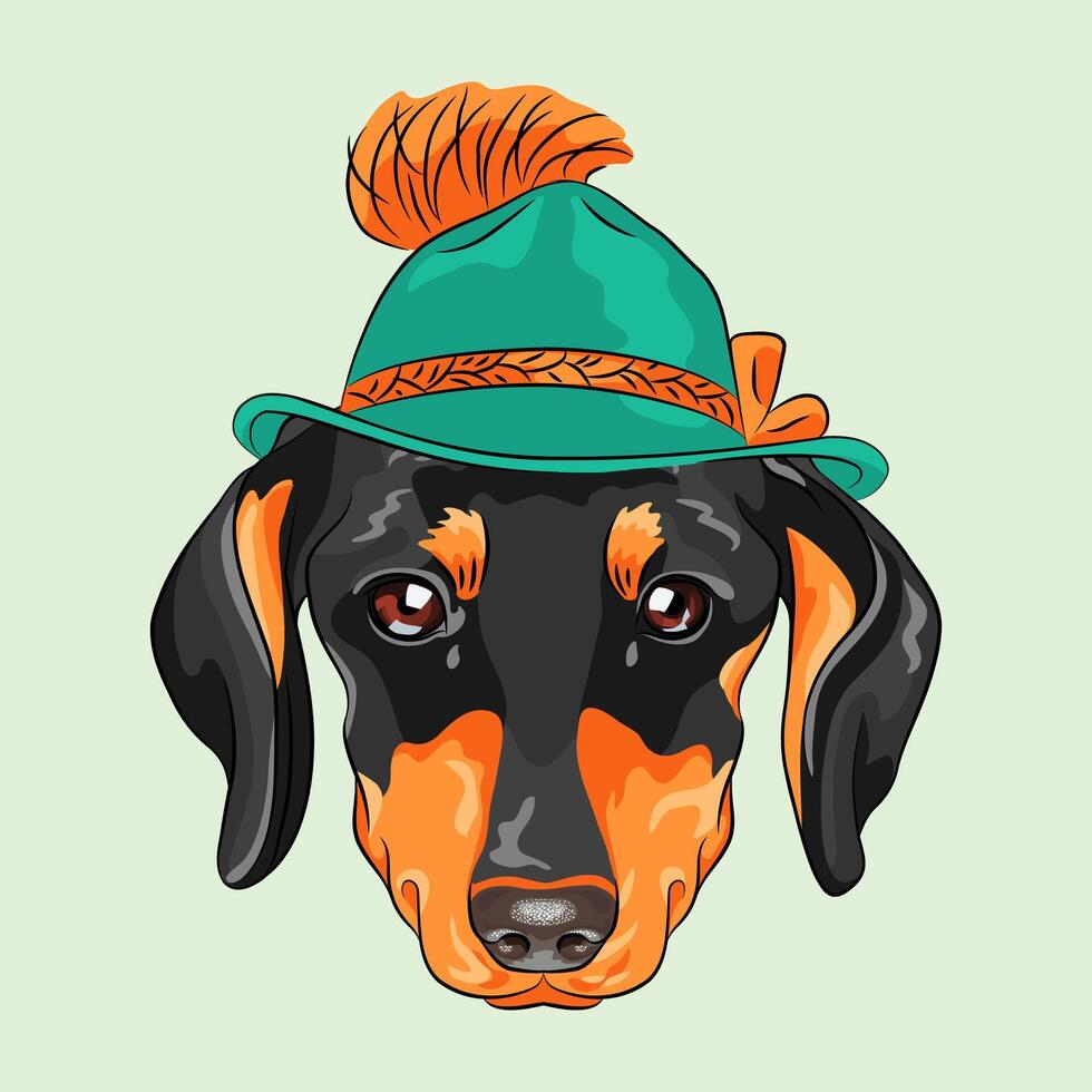 vetor engraçado desenho animado hipster cachorro dachshund