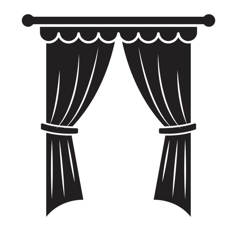 cortina ícone logotipo vetor Projeto modelo