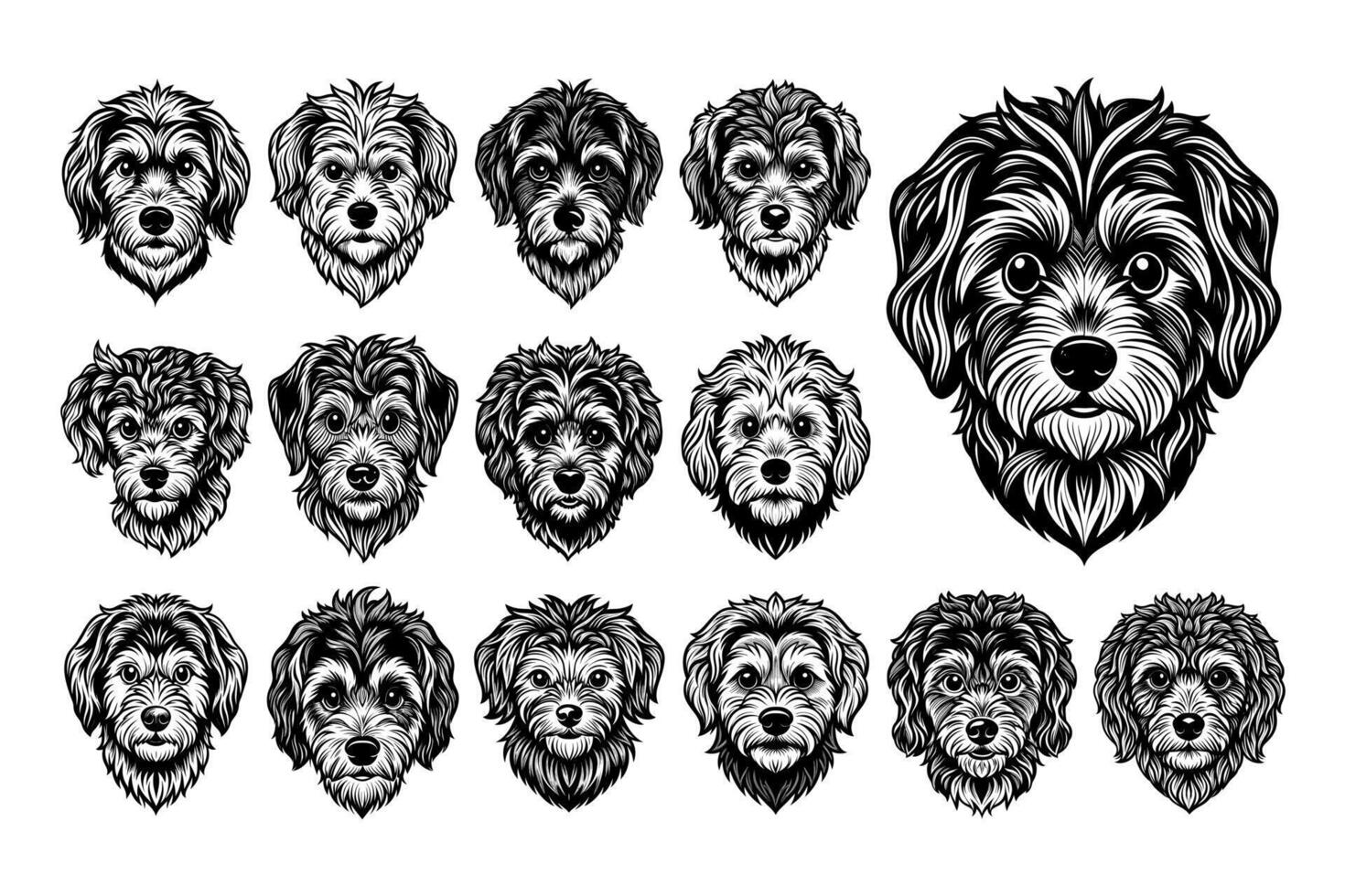 ai gerado ilustração do maltipoo cachorro cabeça camiseta Projeto agrupar vetor