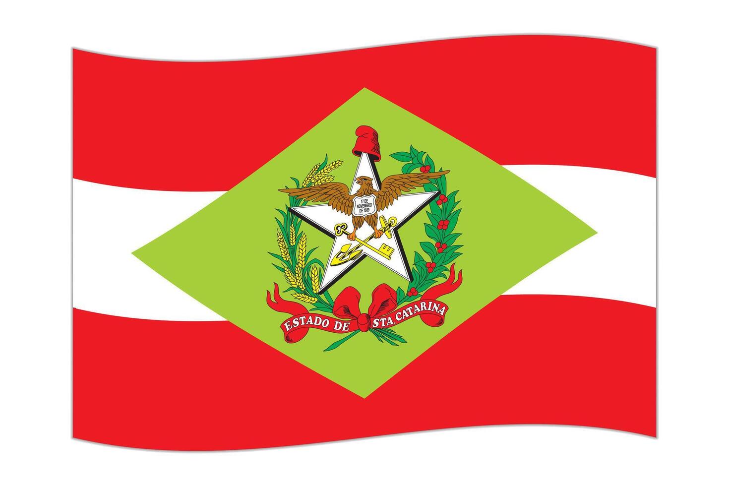 acenando bandeira do santa catarinense. vetor ilustração.