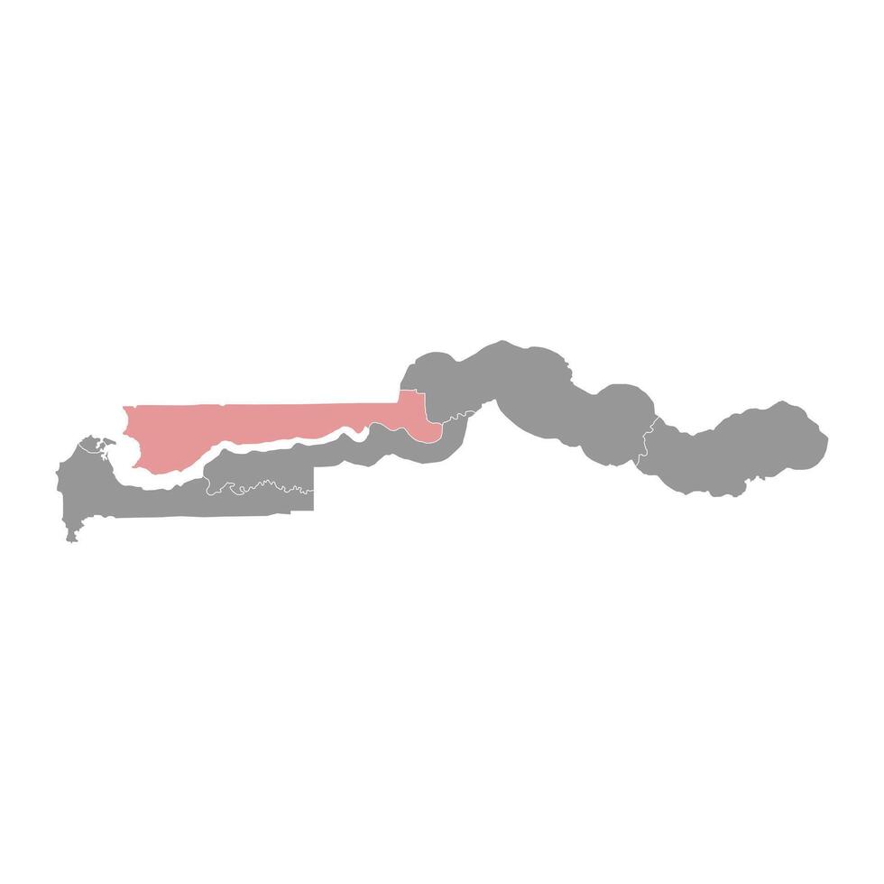 norte banco divisão mapa, administrativo divisão do Gâmbia. vetor ilustração.