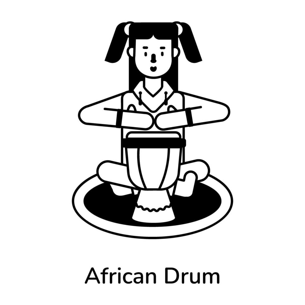 na moda africano tambor vetor