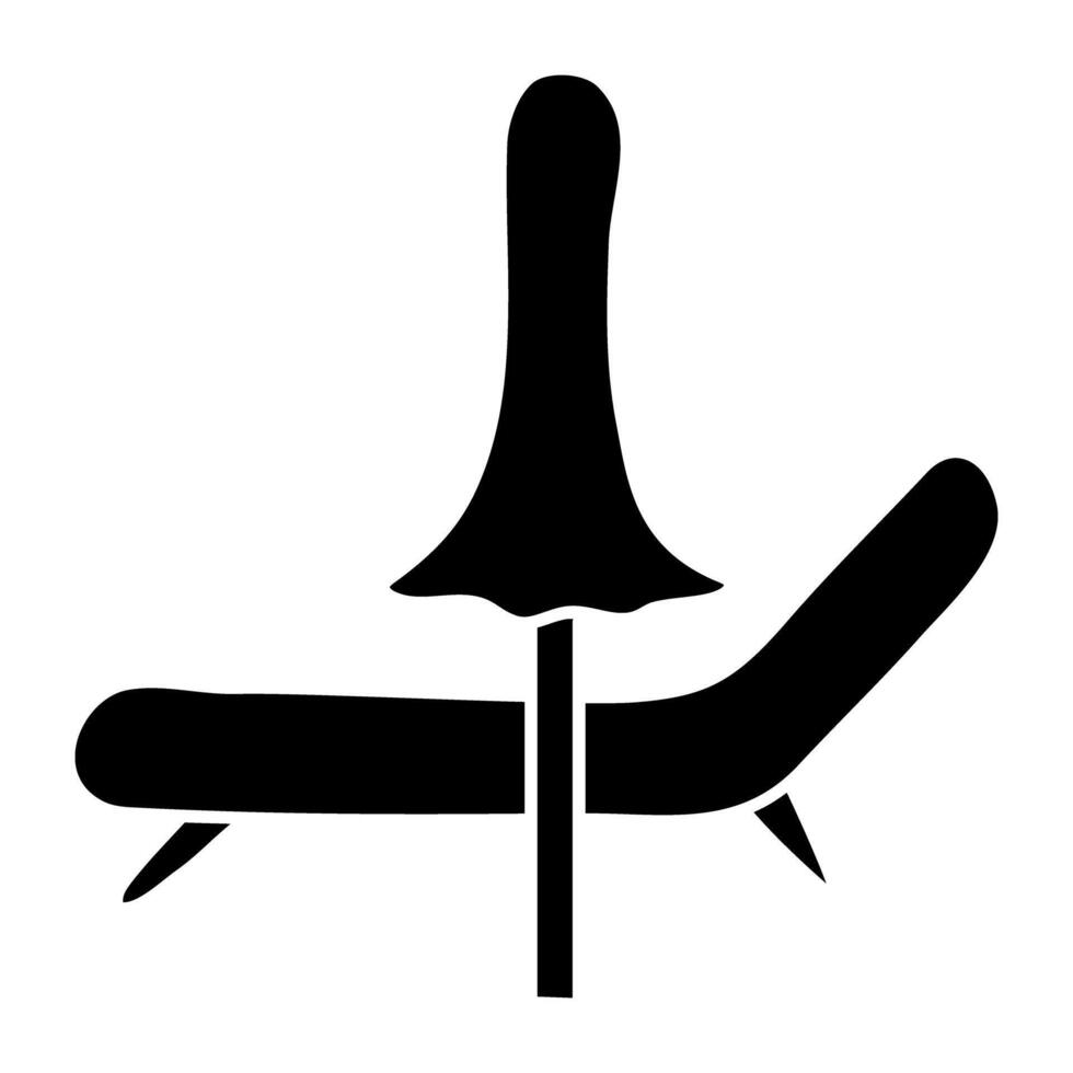 Prêmio Projeto ícone do de praia cadeira vetor