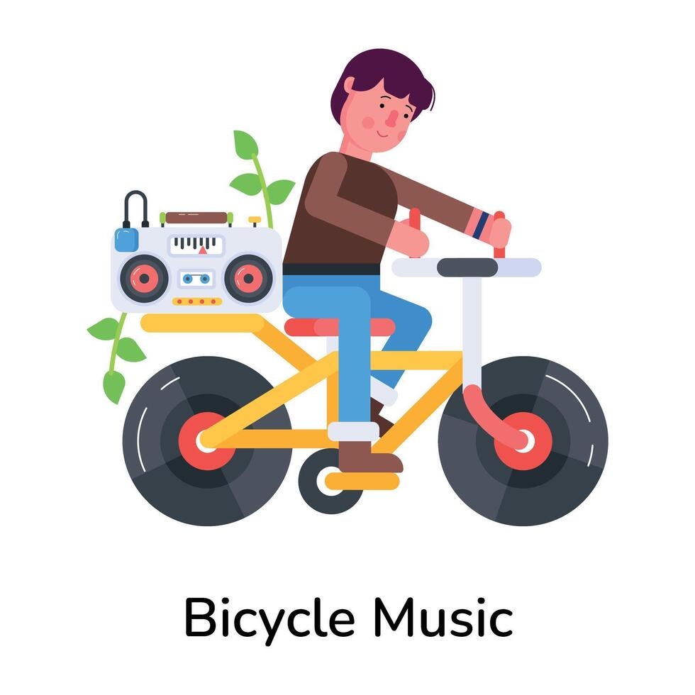 música de bicicleta da moda vetor