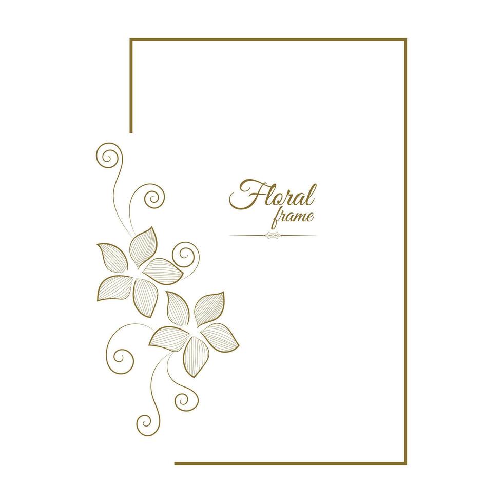 vintage cartão quadro, Armação com dourado floral enfeite fronteira isolado floral fundo vetor