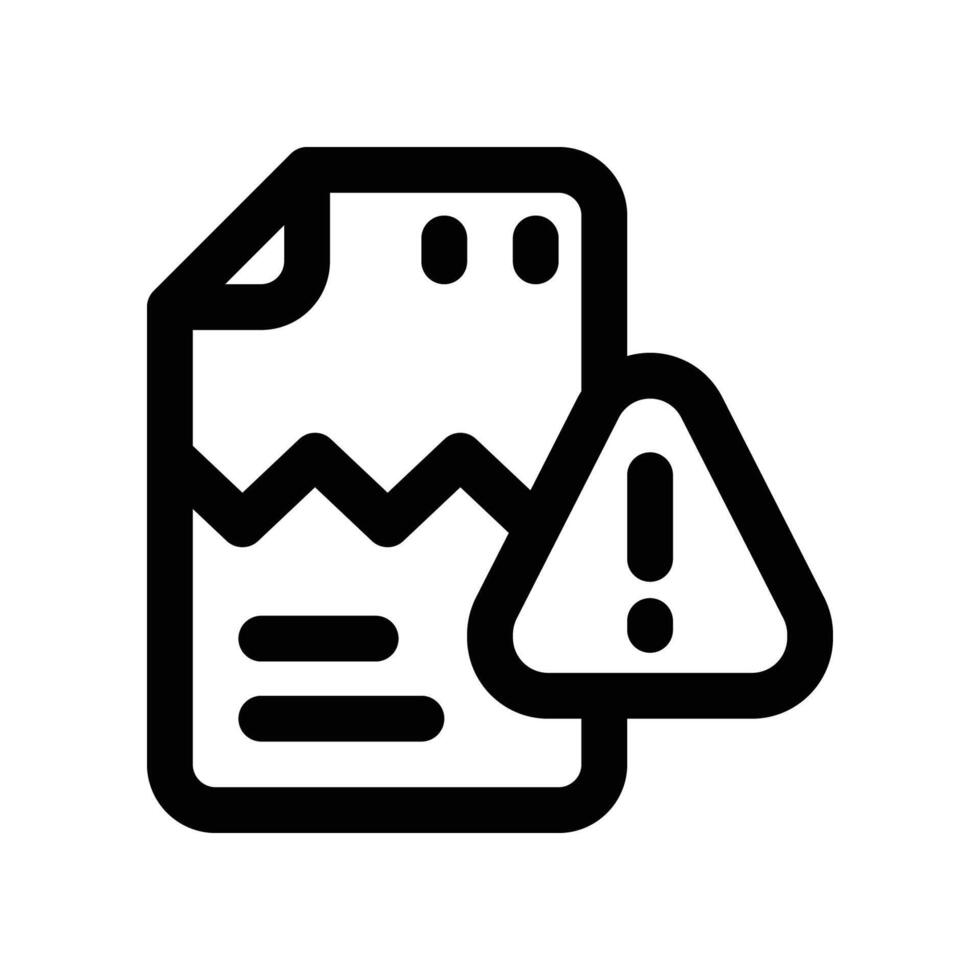 corrupto Arquivo ícone. vetor linha ícone para seu local na rede Internet, móvel, apresentação, e logotipo Projeto.