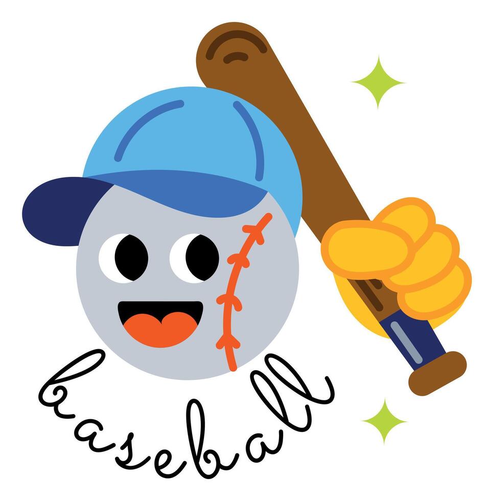 na moda beisebol emoji vetor