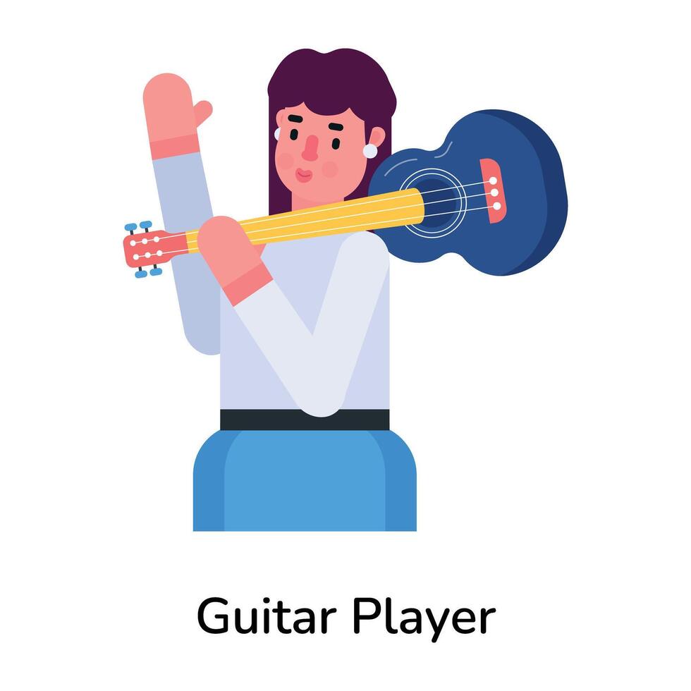 na moda guitarra jogador vetor