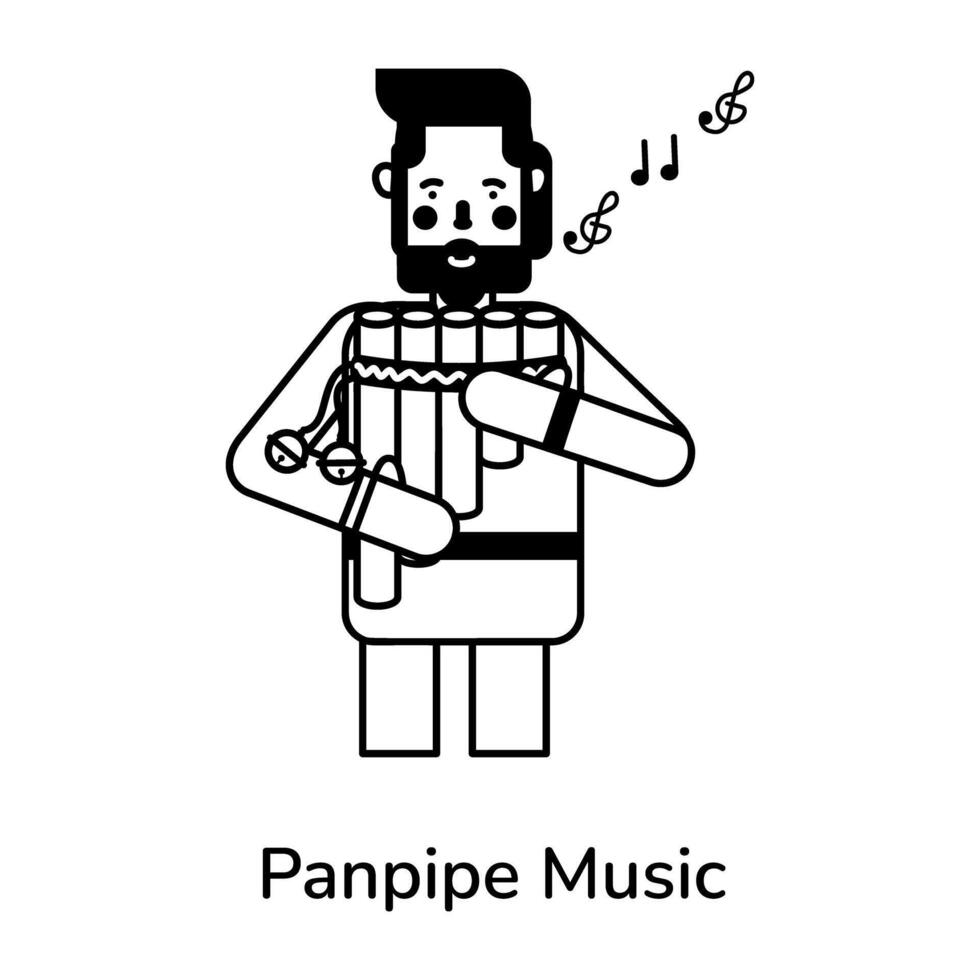 na moda panpipe música vetor