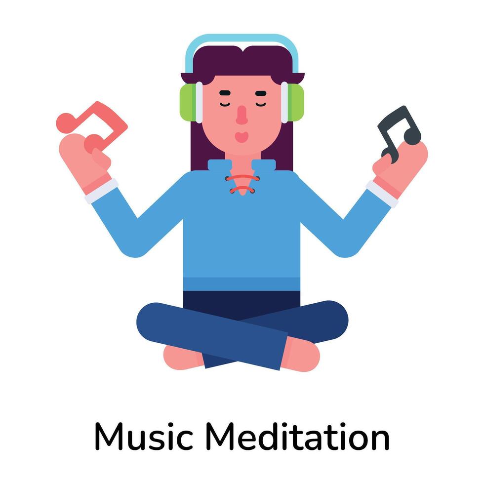 na moda música meditação vetor