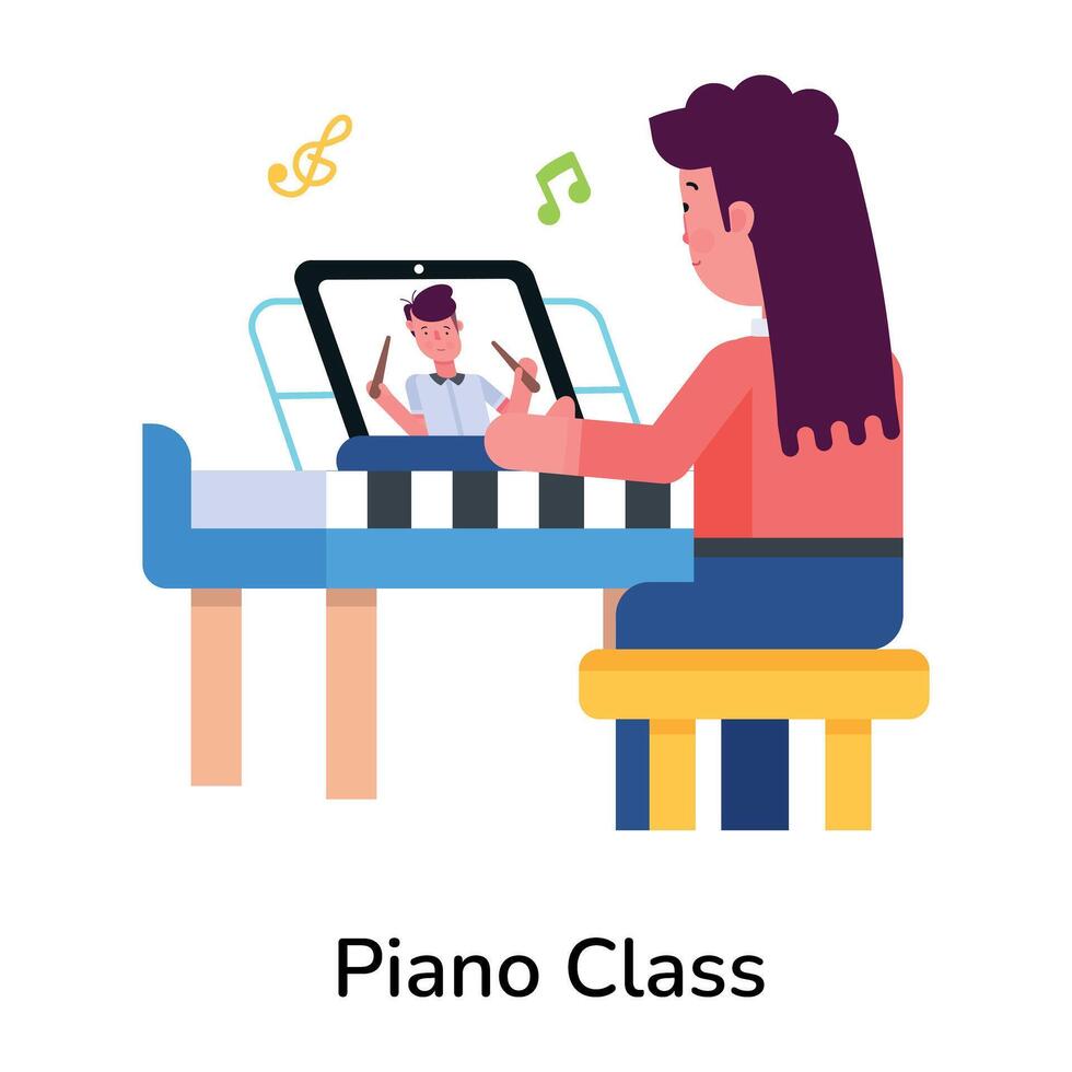 na moda piano classe vetor