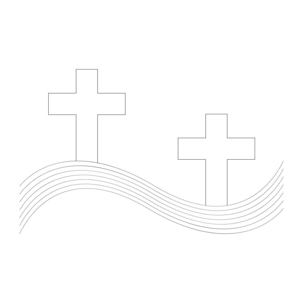 cristão Preto Cruz logotipo e ícone Projeto para Boa Sexta-feira vetor