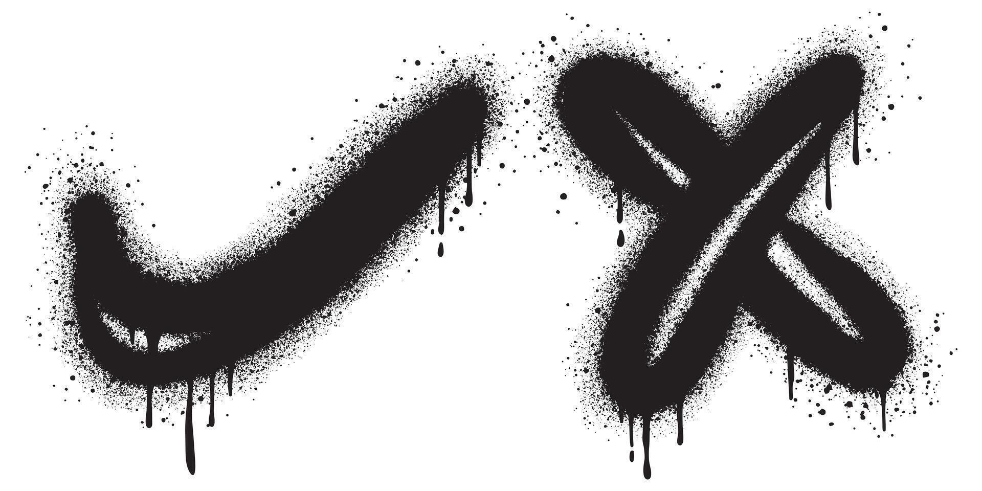 spray pintado grafite Verifica marcas pulverizado isolado com uma branco background.vector ilustração. vetor