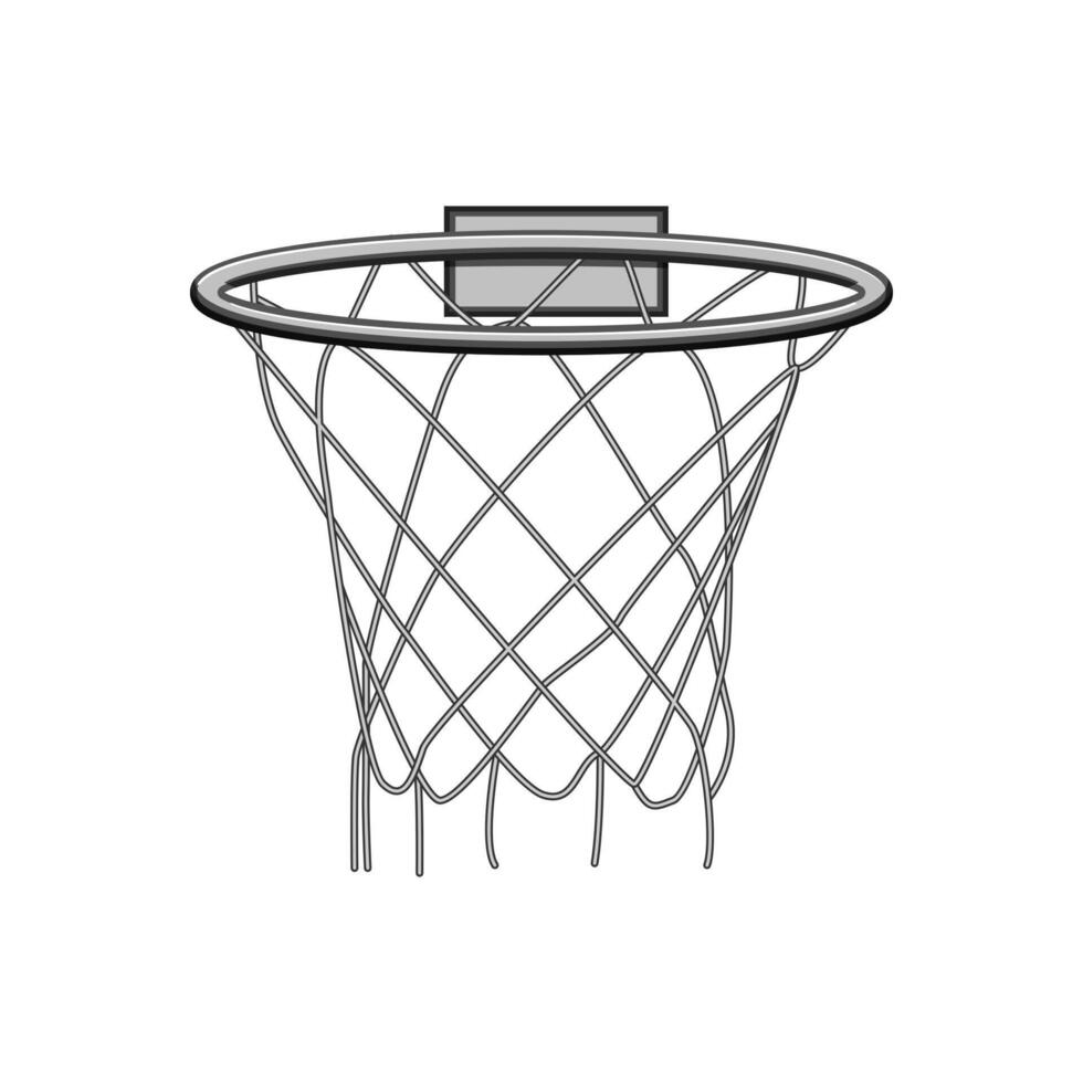 bola basquetebol aro desenho animado vetor ilustração