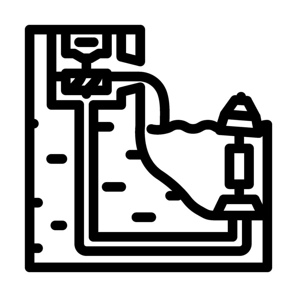 pipa sistema maré poder linha ícone vetor ilustração