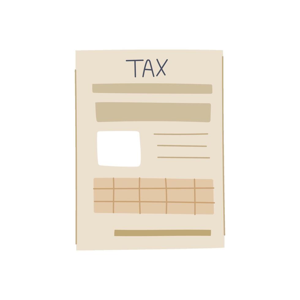 banco imposto Formato desenho animado vetor ilustração
