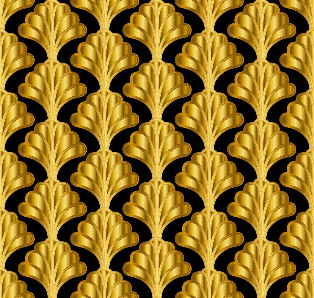 ouro arte deco ótimo Gatsby estilo desatado repetir padronizar fundo vetor