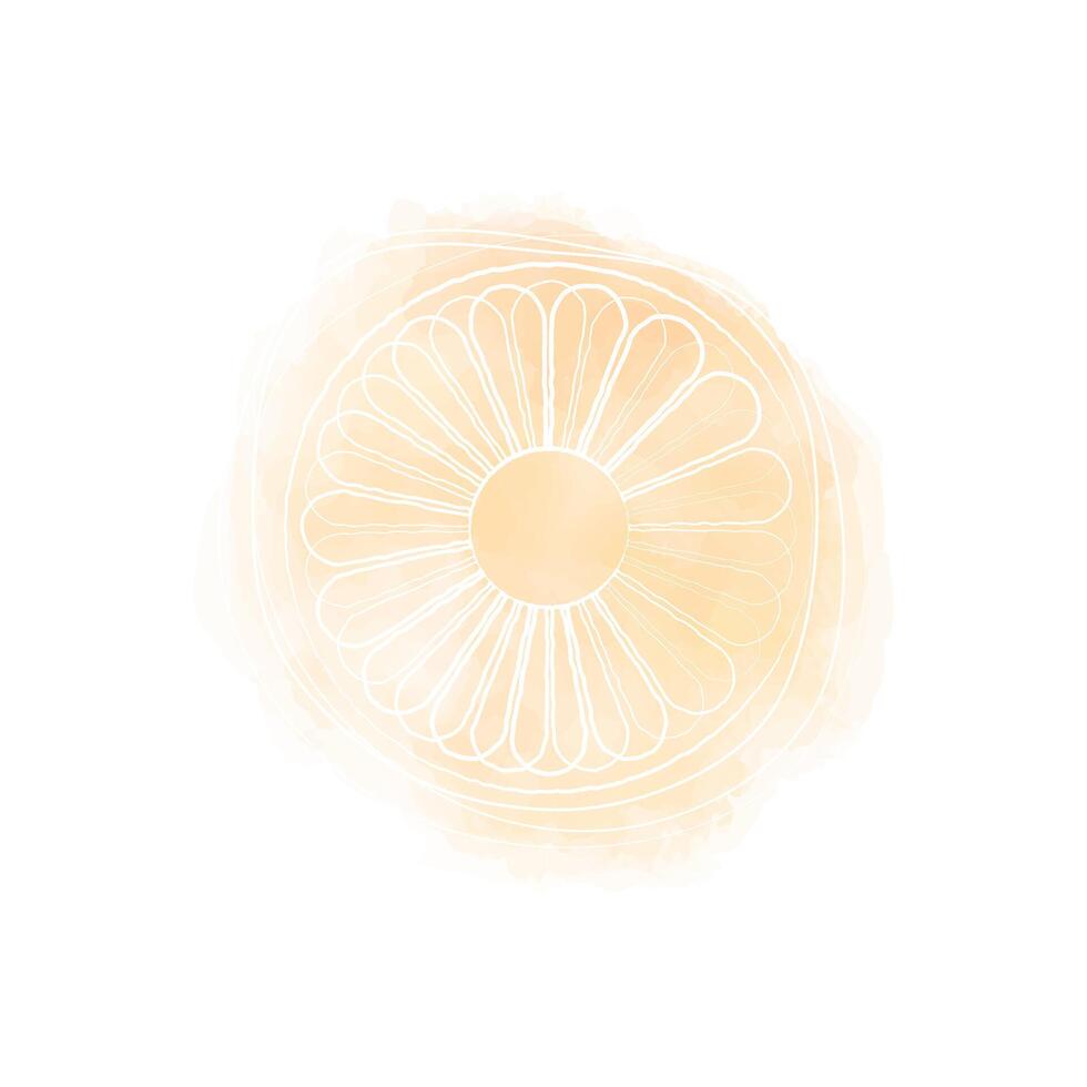 laranja margarida flor aguarela logotipo vetor