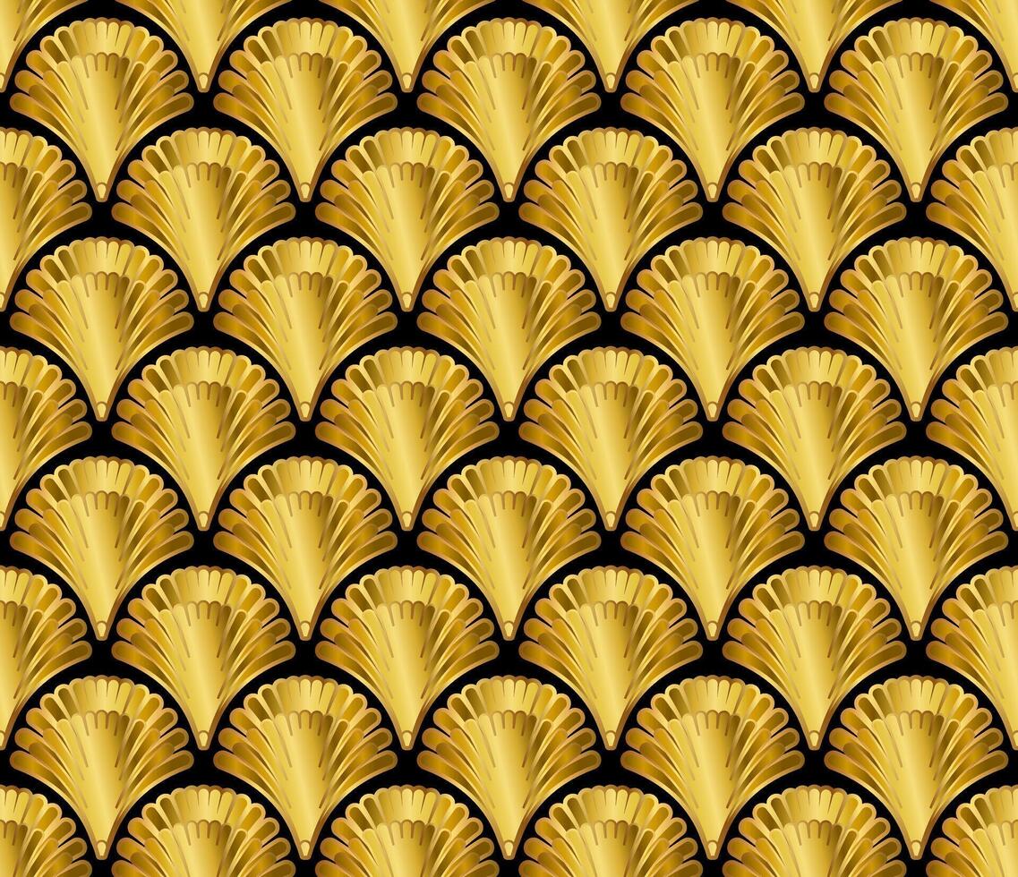 ouro arte deco ótimo Gatsby estilo desatado repetir padronizar fundo vetor