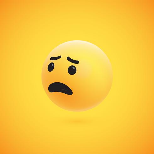 Lindo emoticon 3D amarelo alta detalhado para web, ilustração vetorial vetor